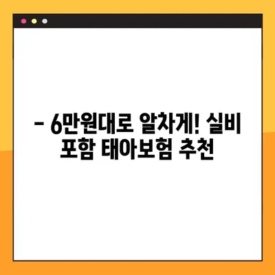 실비 포함 6만원대 태아 보험 추천| 가입 전 꼼꼼히 비교 분석 | 태아보험, 저렴한 보험, 보장 분석, 비교 가이드