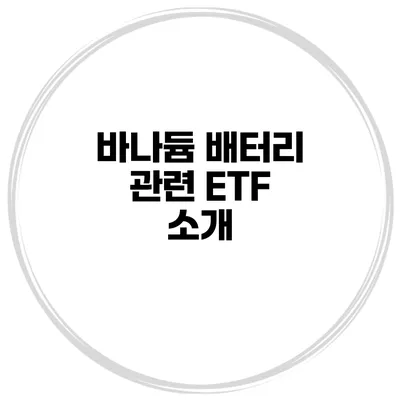 바나듐 배터리 관련 ETF 소개