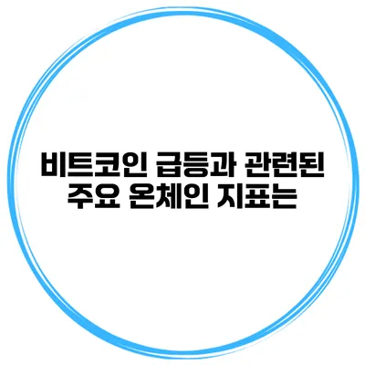 비트코인 급등과 관련된 주요 온체인 지표는?