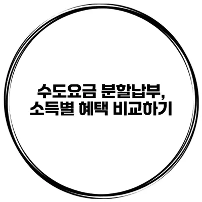 수도요금 분할납부, 소득별 혜택 비교하기