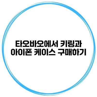 타오바오에서 키링과 아이폰 케이스 구매하기