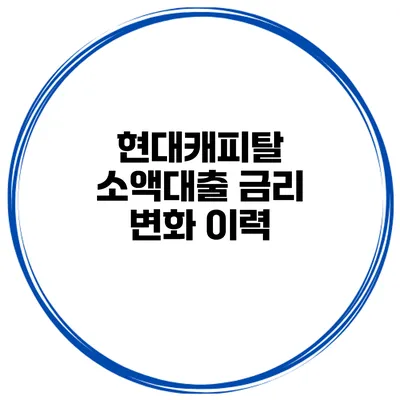 현대캐피탈 소액대출 금리 변화 이력