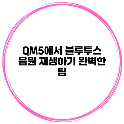 QM5에서 블루투스 음원 재생하기 완벽한 팁