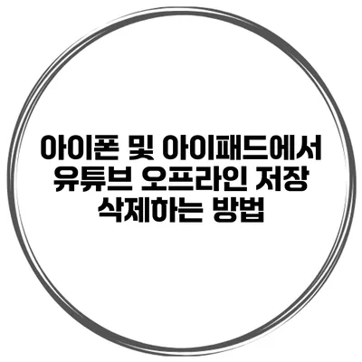 아이폰 및 아이패드에서 유튜브 오프라인 저장 삭제하는 방법